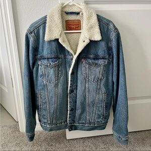 Levi's Blue Denim Sherpa Jacket